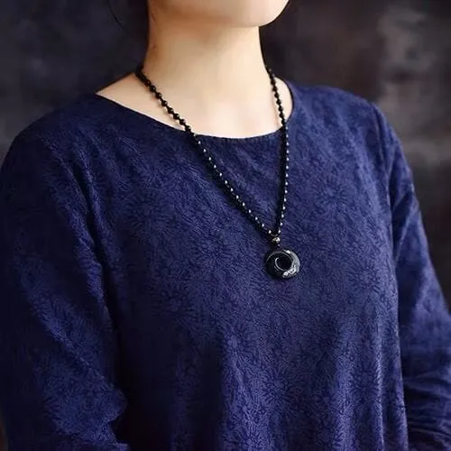 Obsidian Raw Stone Crafts Necklace