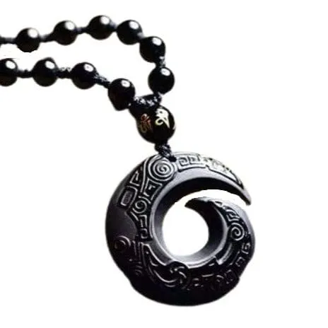 Obsidian Raw Stone Crafts Necklace