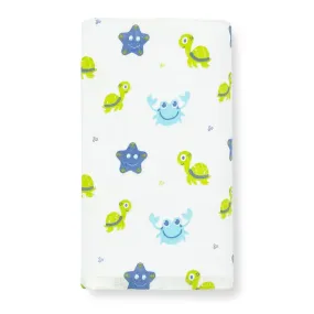 Ocean Star Fish- 100% Organic  Bamboo Cotton Muslin Swaddle -Towel