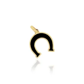 Onyx Horseshoe Charm