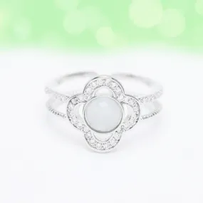 Opal Four Leaf Clover Ring