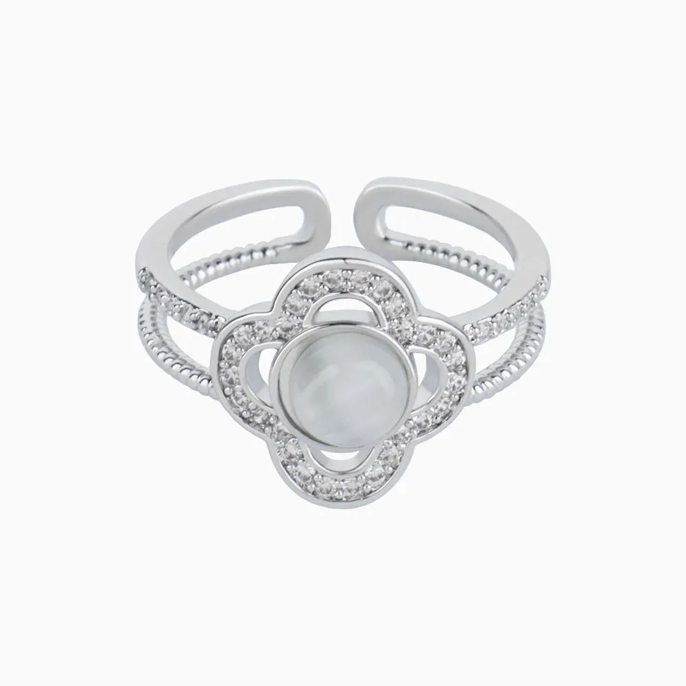 Opal Four Leaf Clover Ring