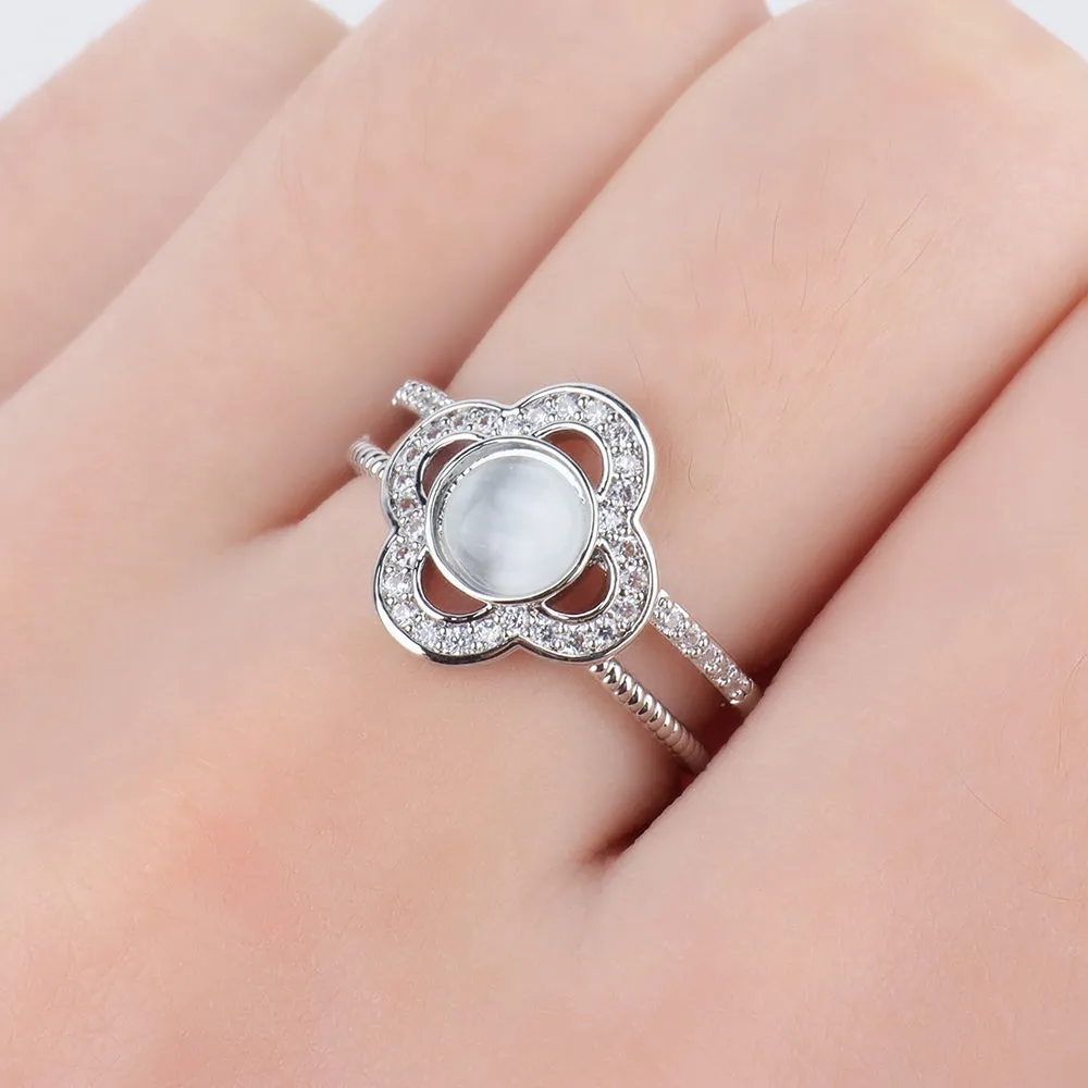 Opal Four Leaf Clover Ring