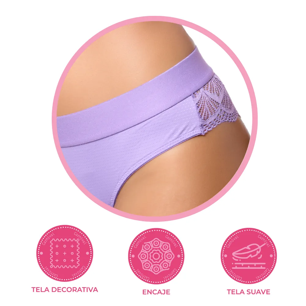 Panty coordinable con detalles de encaje  morado 74579 Lady Carnival