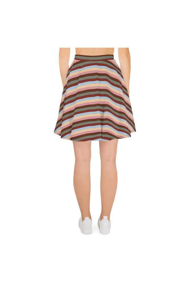 Pastel Striped Skater Skirt