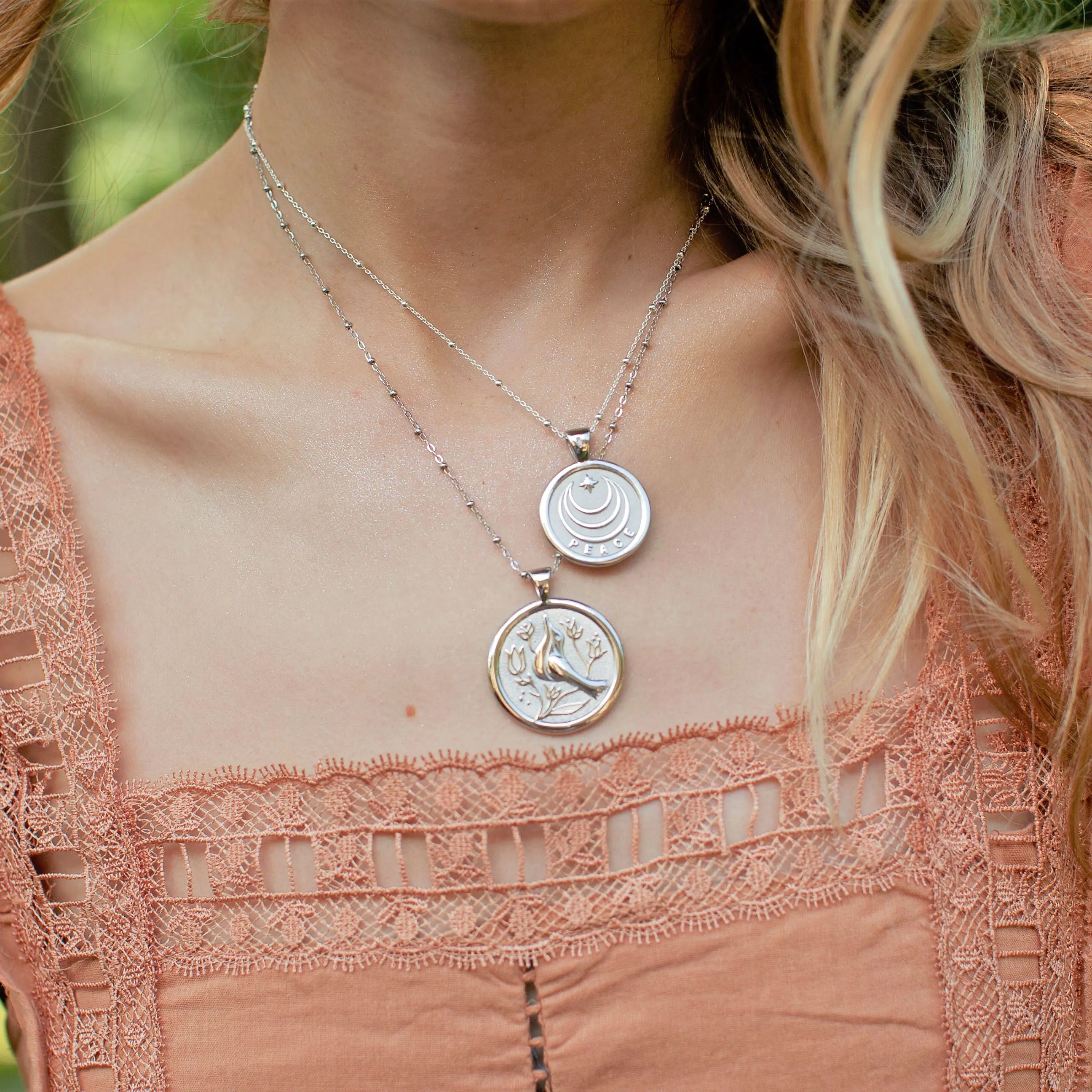 PEACE JW Original Pendant Coin in Silver