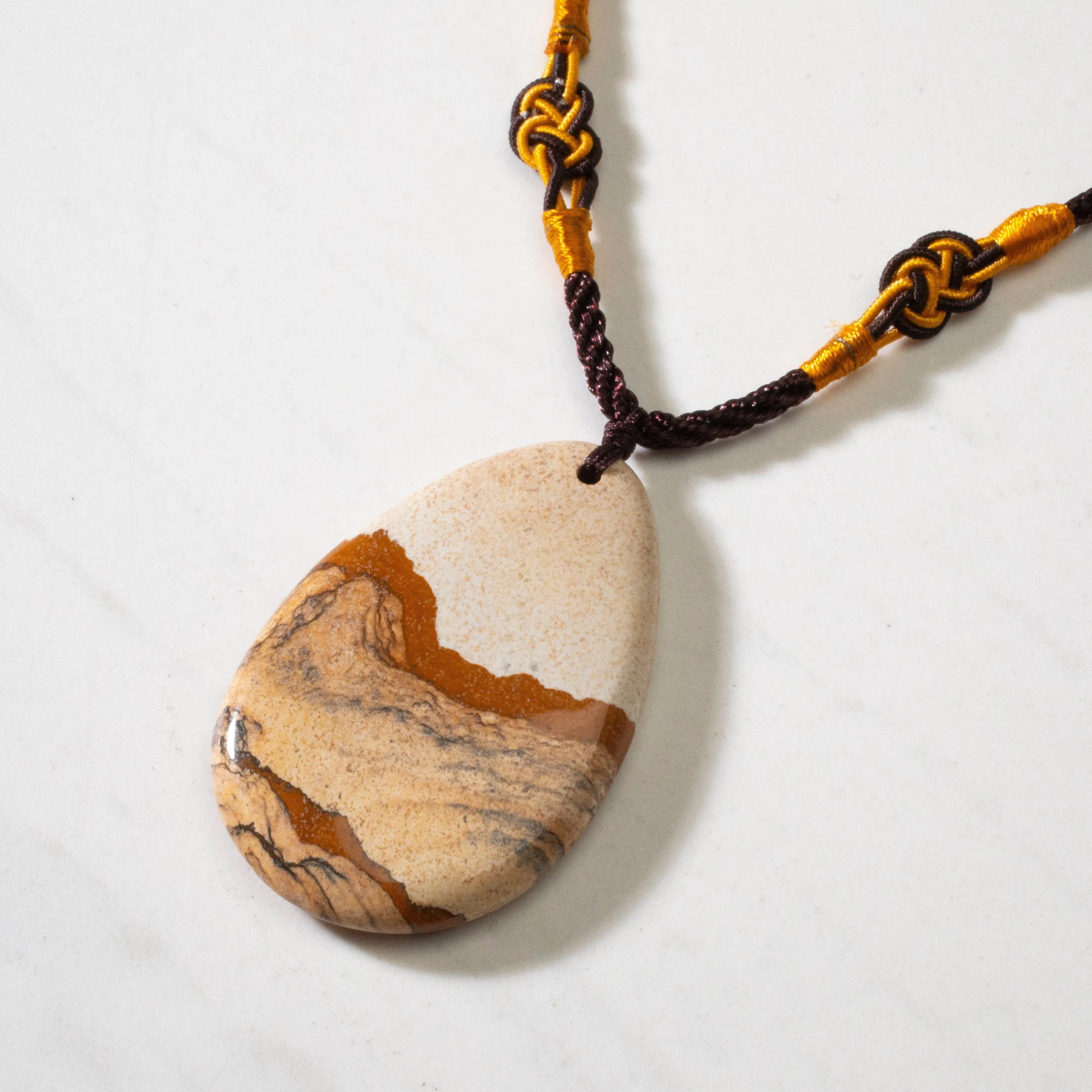 Picture Jasper Slice Necklace