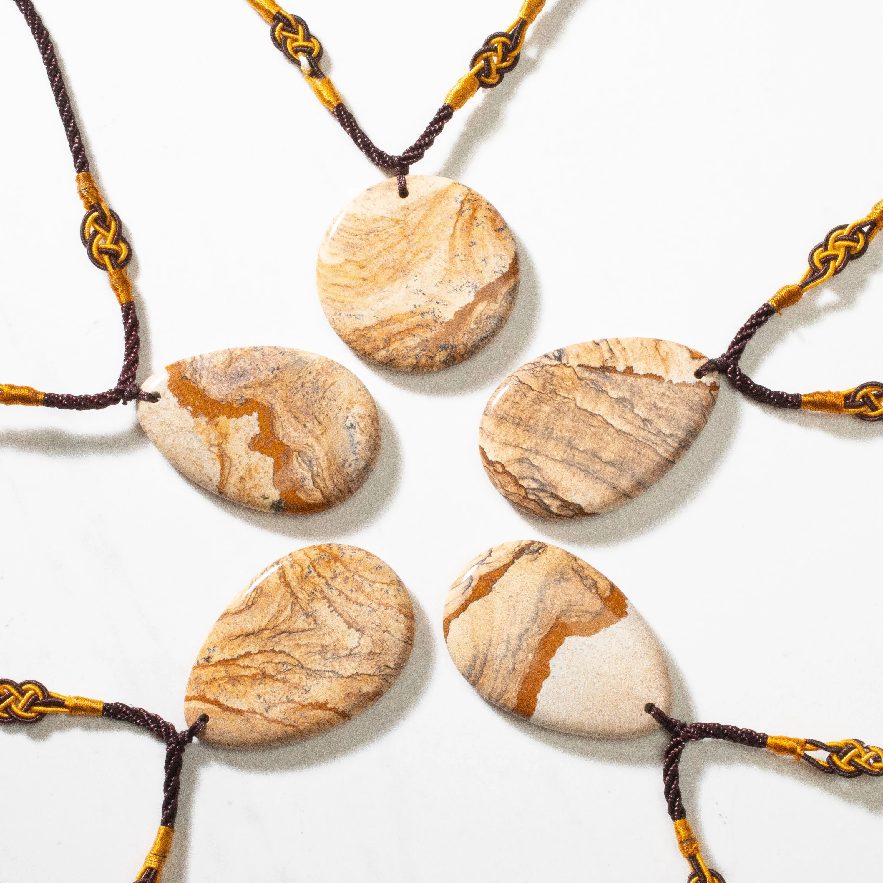 Picture Jasper Slice Necklace