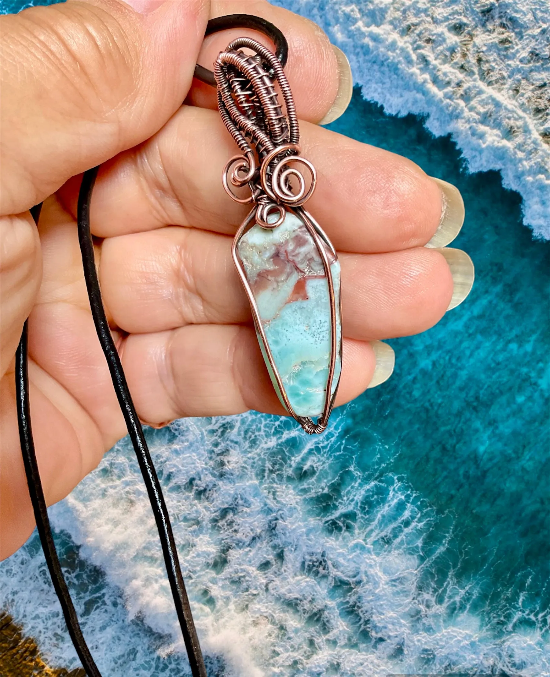 Red & Blue Larimar Pendant