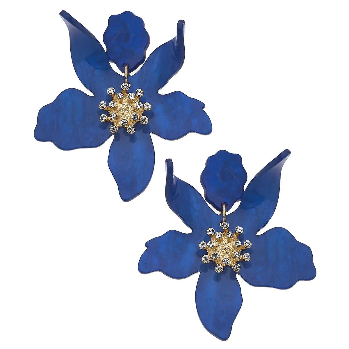 Resin Flower Statement Earrings