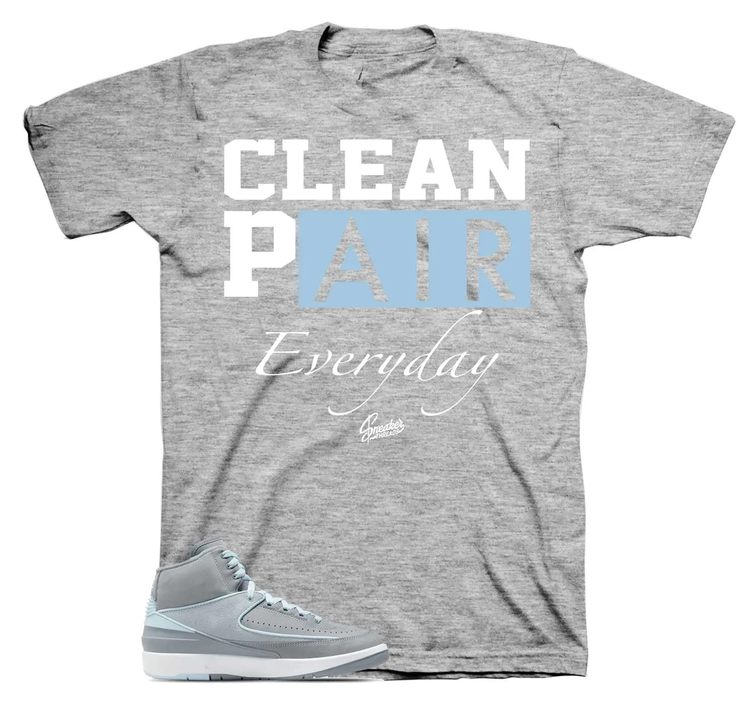 Retro 2 Cool Grey Shirt - Clean Pair - Heather Grey