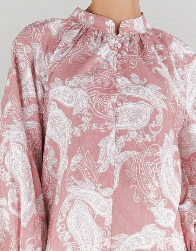 Rosa Paisley Linen Blouse