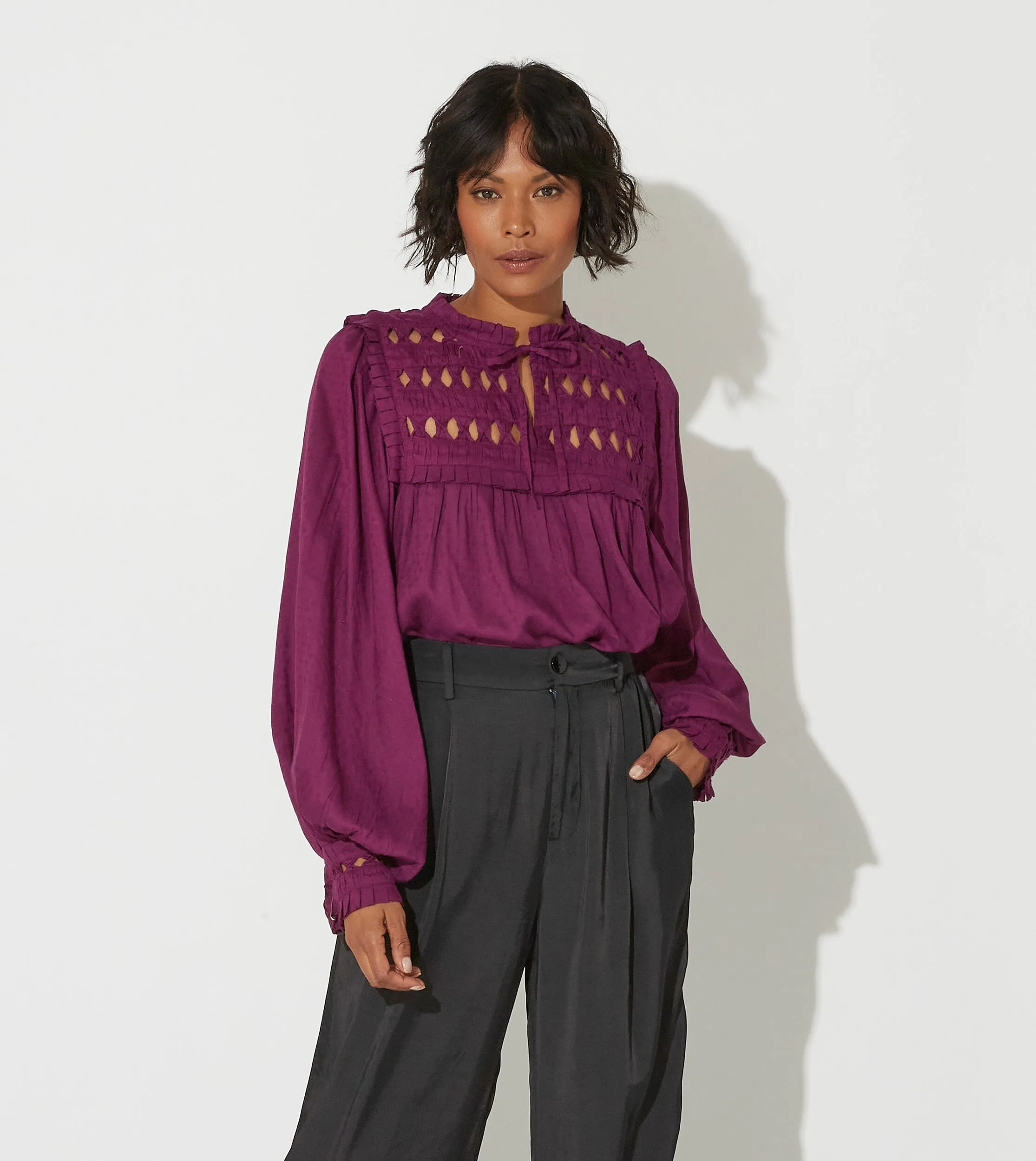 Sabella Blouse | Aubergine