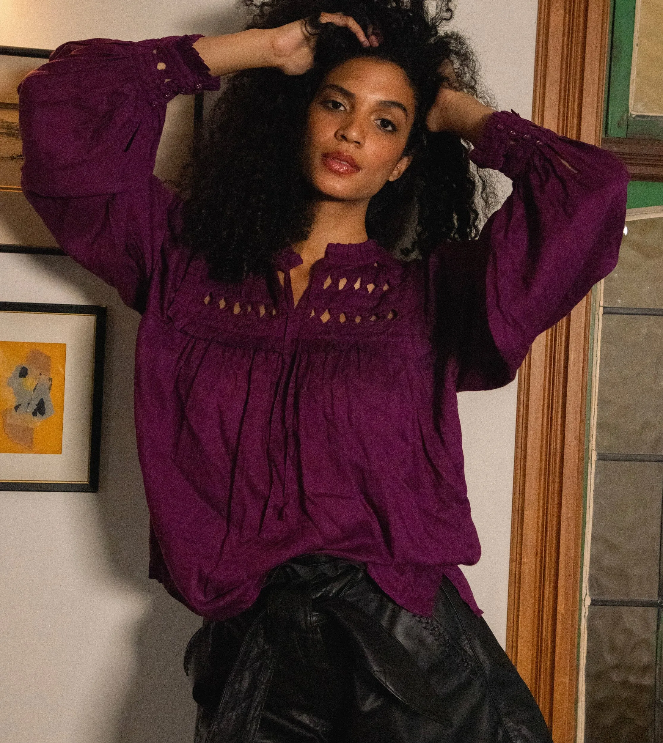 Sabella Blouse | Aubergine