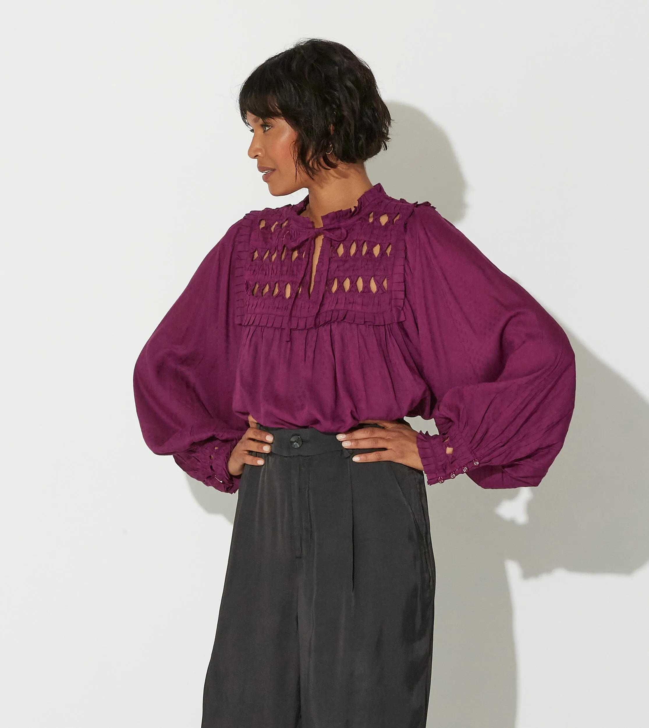 Sabella Blouse | Aubergine