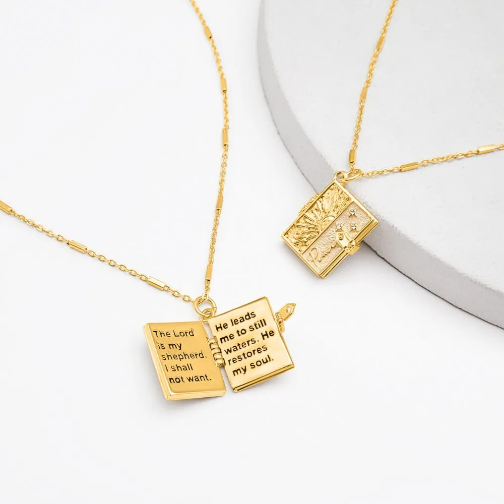 Secret Scriptures Locket: Peace - Gold