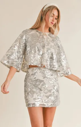 Sequin Flare Sleeve Top