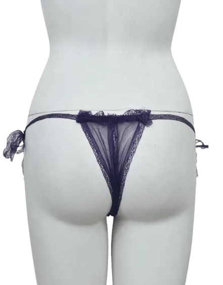 Sexy String Net & Lace Tie Up Thong G String Panty For Women