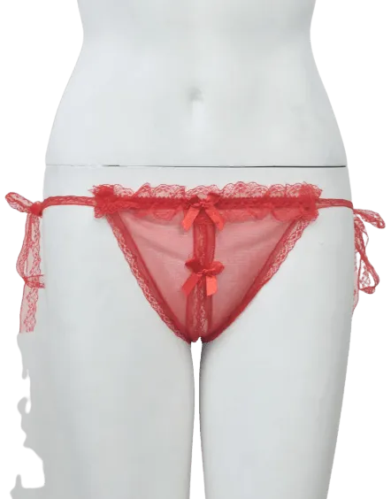 Sexy String Net & Lace Tie Up Thong G String Panty For Women