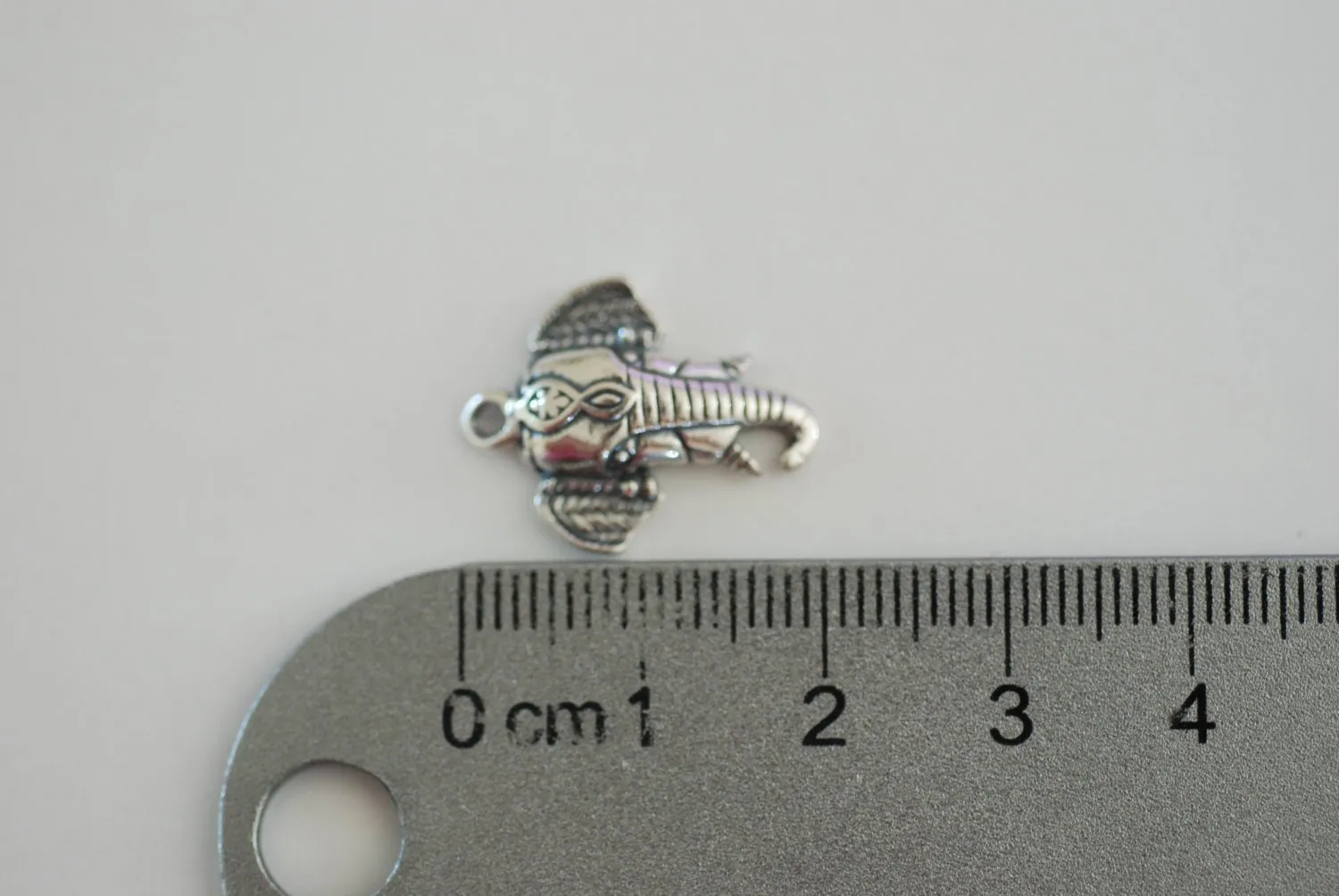 Sterling Silver Wholesale Elephant Head Charm - 925 sterling silver, animal pendant, lucky elephant charm, Silver Small Elephant Pendant, Safari, 139