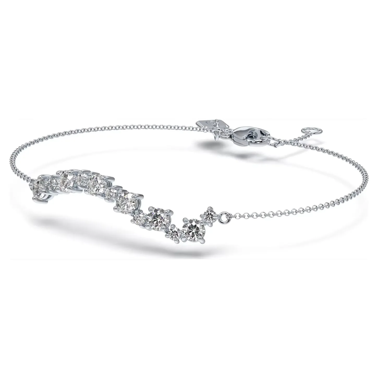 Swarovski Diamond Intimate Bracelet with beaded Chain 14K White Gold