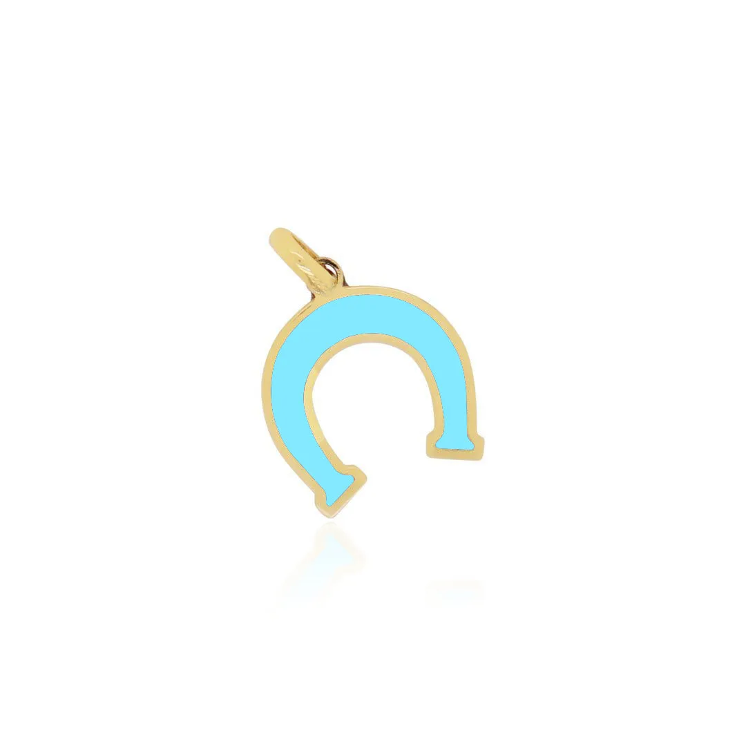 Turquoise Horseshoe Charm