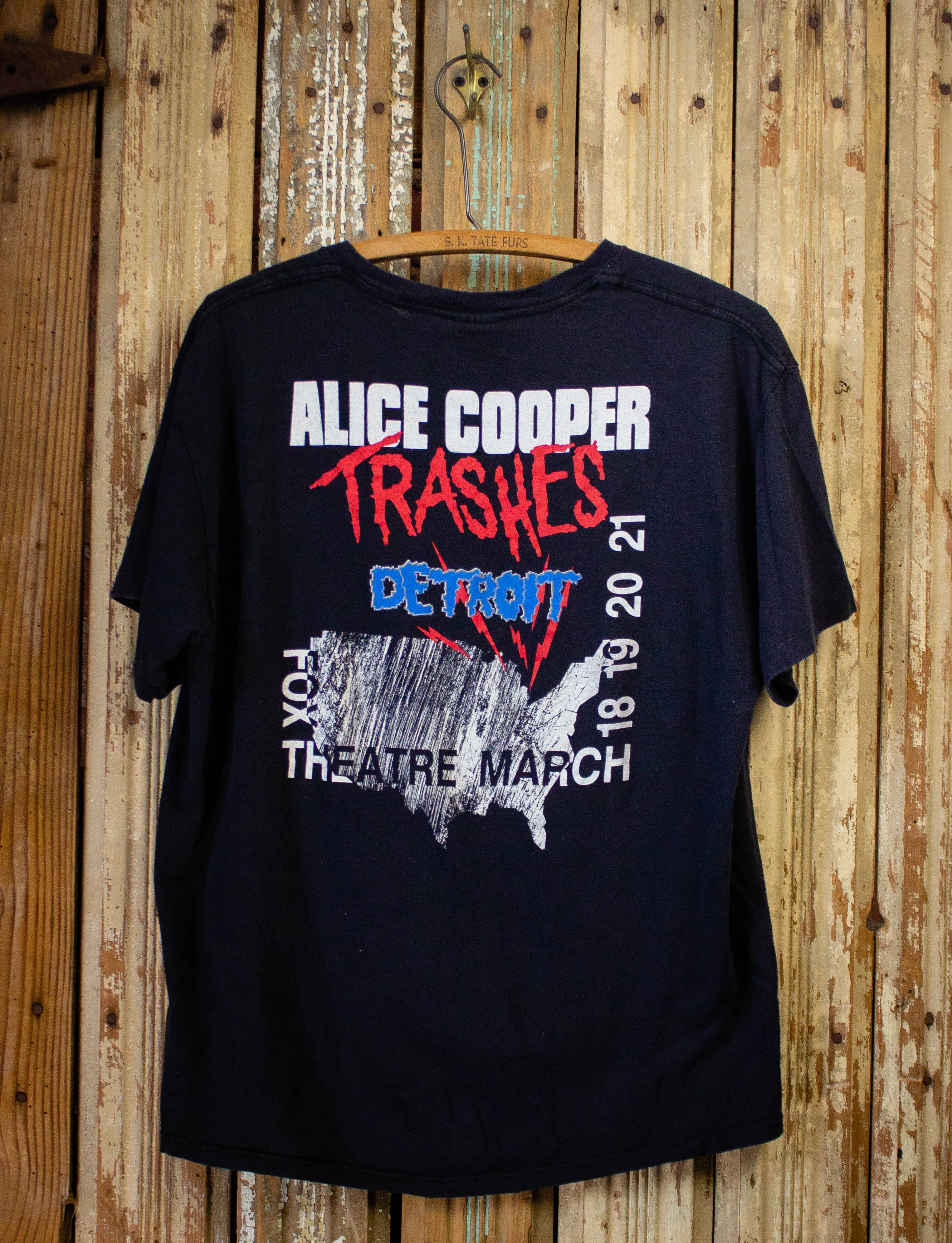 Vintage Alice Cooper Trashes Detroit Concert t Shirt 1989 Black XL