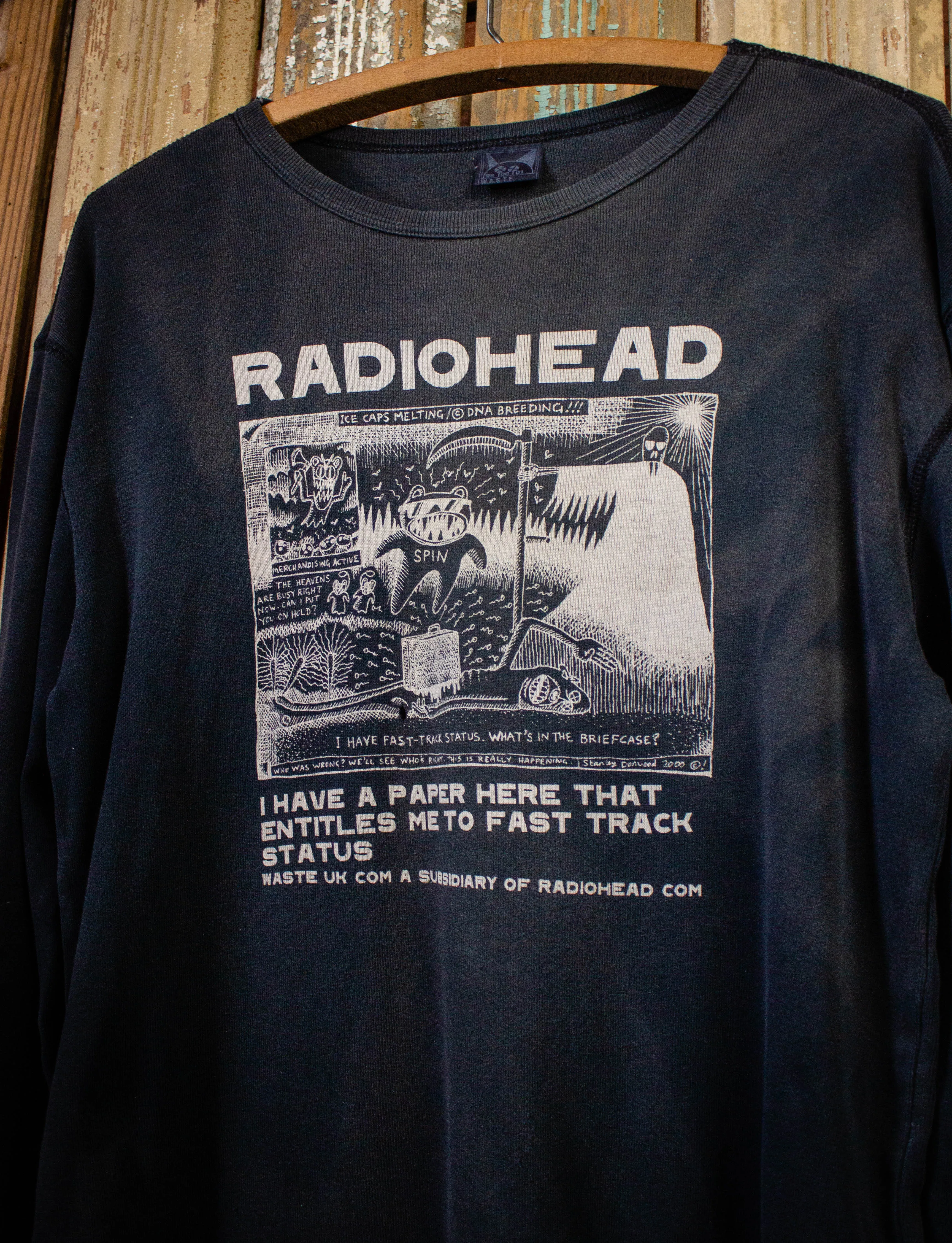 Vintage Radiohead Fast Track Concert Sweatshirt 2000 Black XL