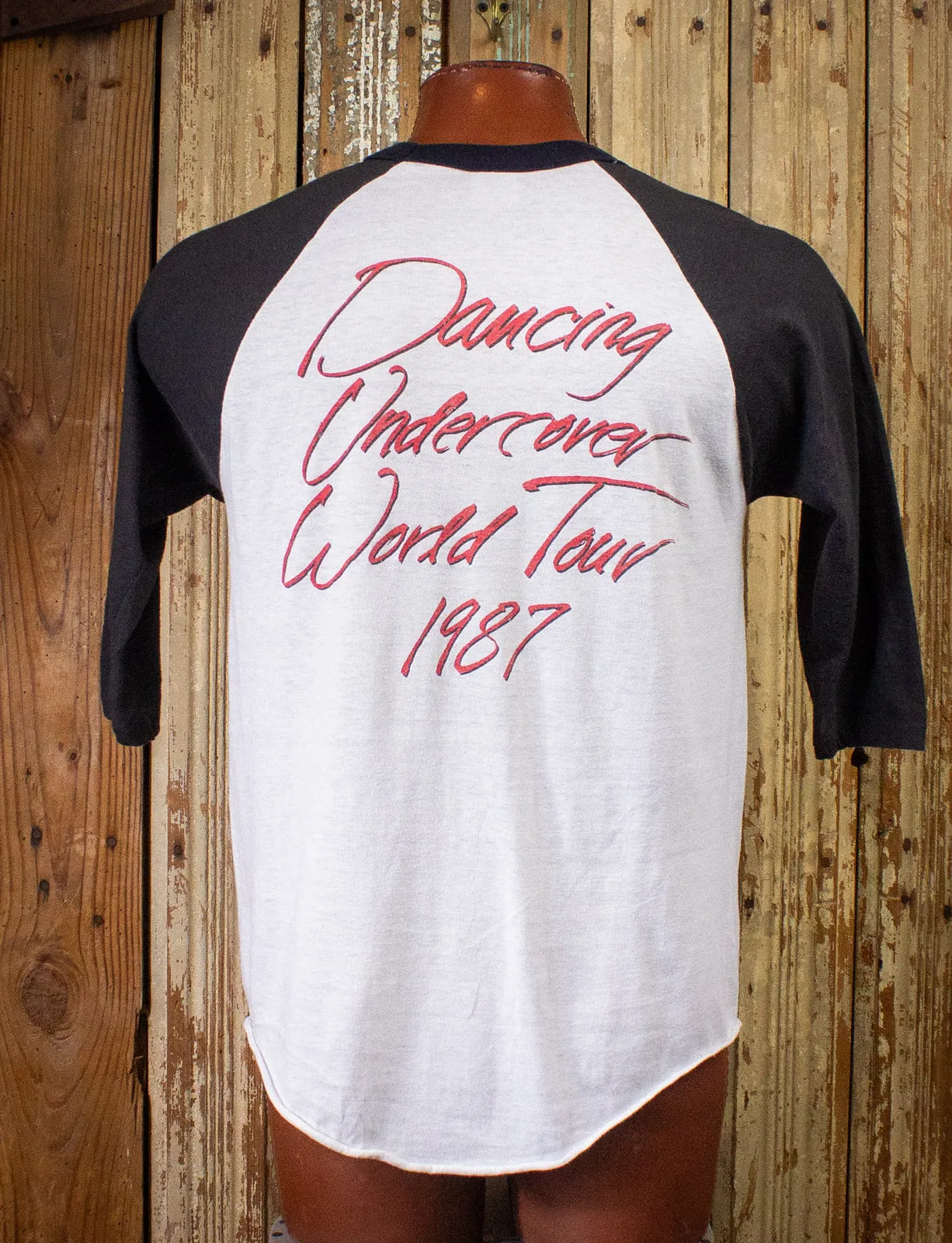 Vintage Ratt Dancing Undercover World Tour Raglan Concert T Shirt 1987 Black/White Large