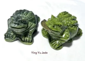 Wealth and Prosperity Classic Jade Three-Legged Money Toad Frog with Coin- (Toad-9)