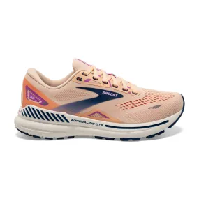 Women's Brooks Adrenaline GTS 23, Apricot/Estate Blue/Orchid, 9.5 B Medium