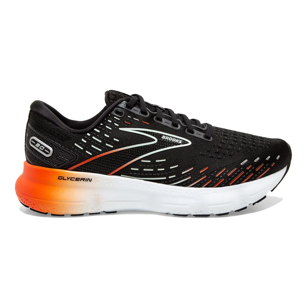 Women's Brooks Glycerin 20, Black/Red/Opal, 6 B Medium