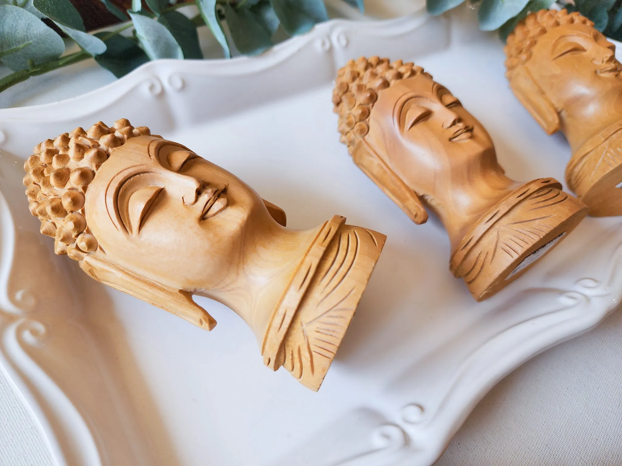 Wooden Buddha Head Carving || 5