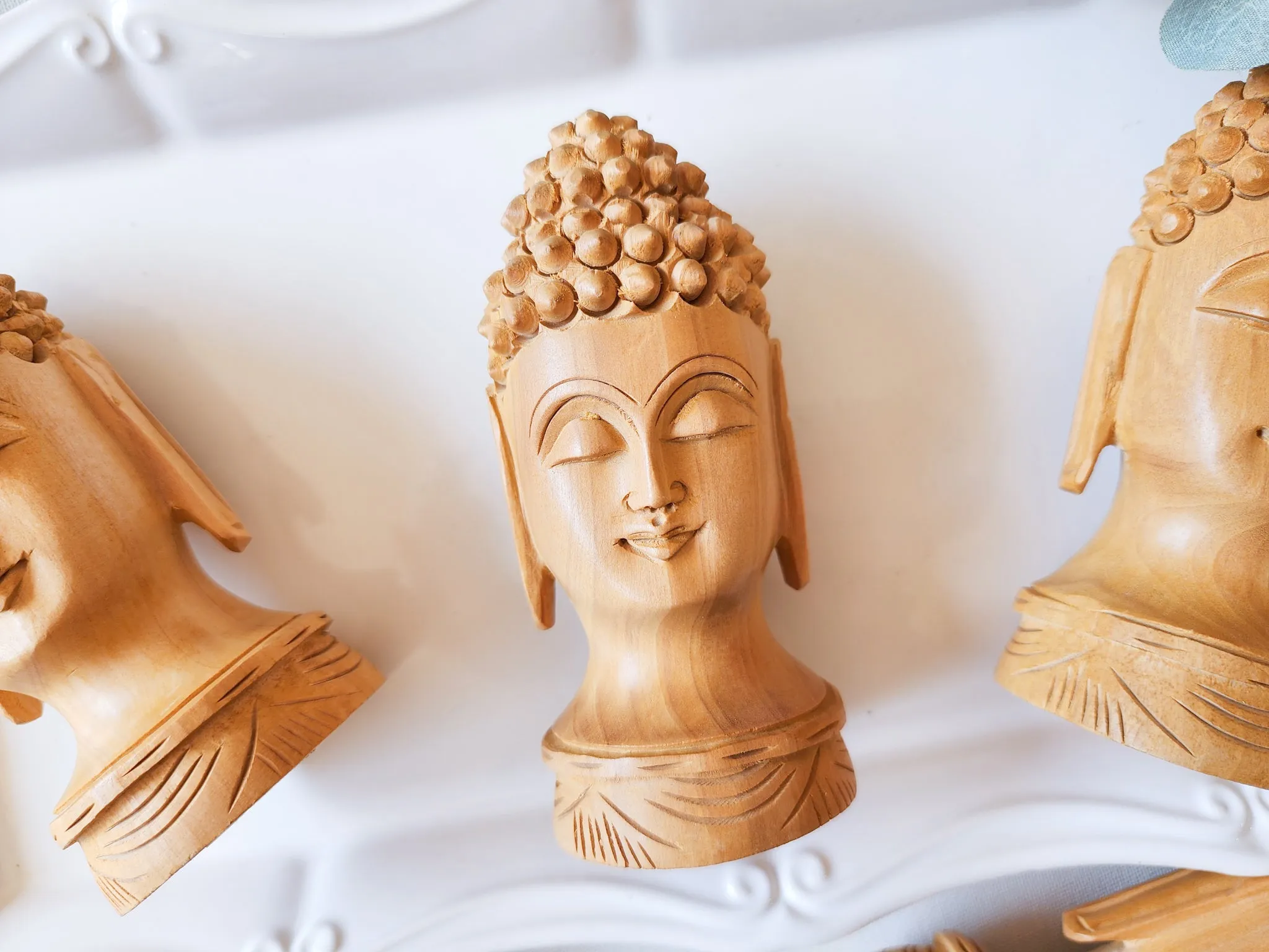 Wooden Buddha Head Carving || 5