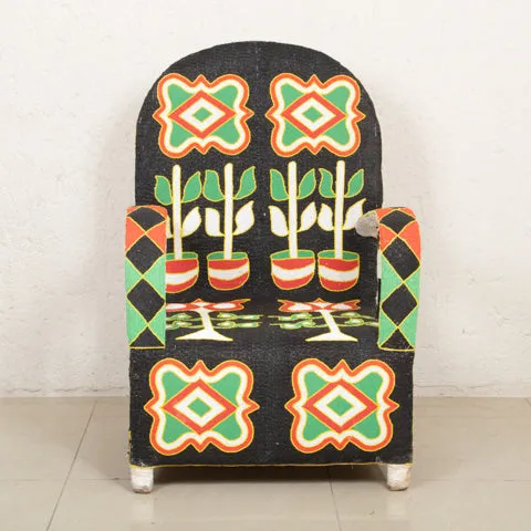 Yoruba Beaded Arm Chair Set of 2 | Black