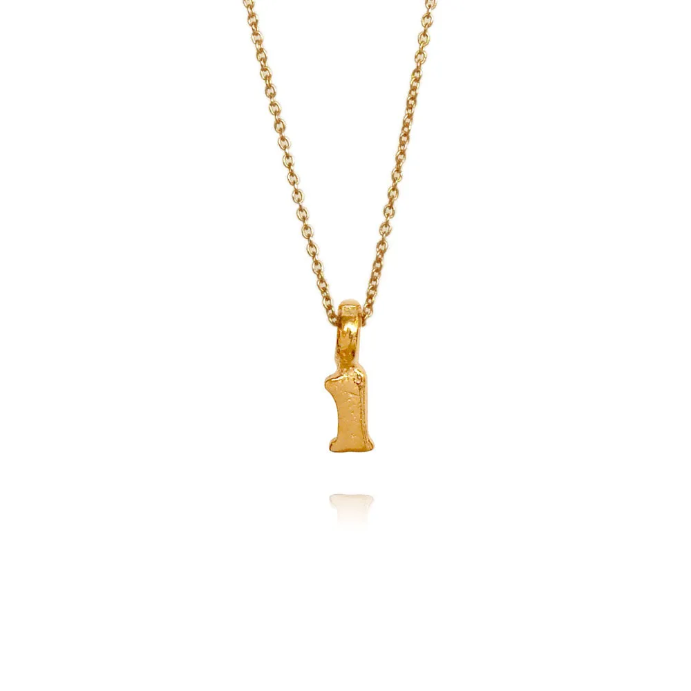 Zoe Lucky Number 1 Gold Necklace